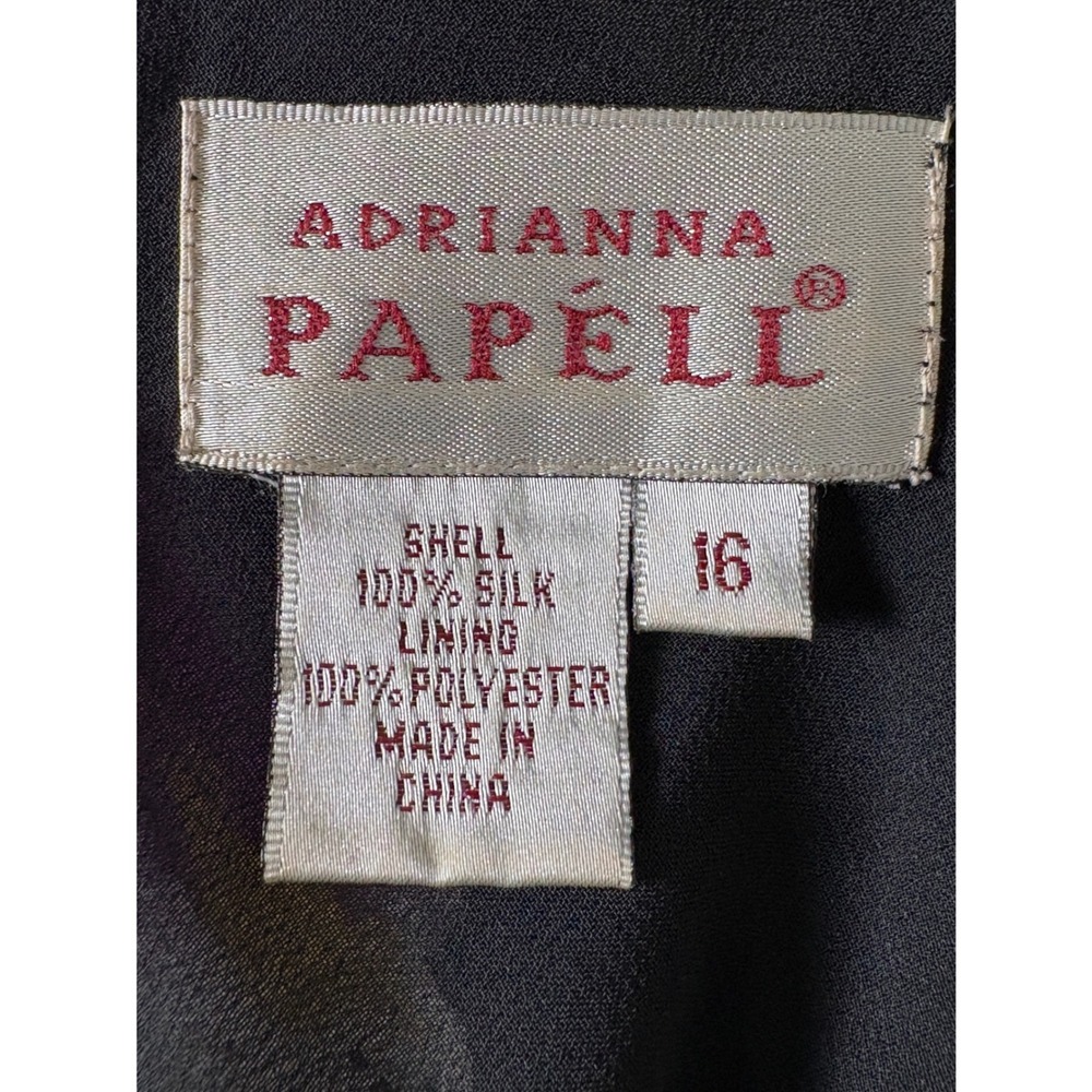 Adrianna Papell 100% Silk Floral Maxi Dress Dark Romantic Wedding Elegant Garden - Picture 3 of 8